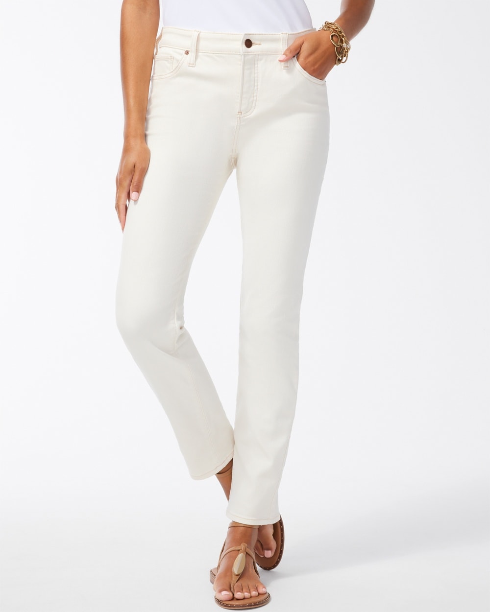 Chico's Jeans & Denim | So Slimming Girlfriend Ankle Jeans Sea Salt