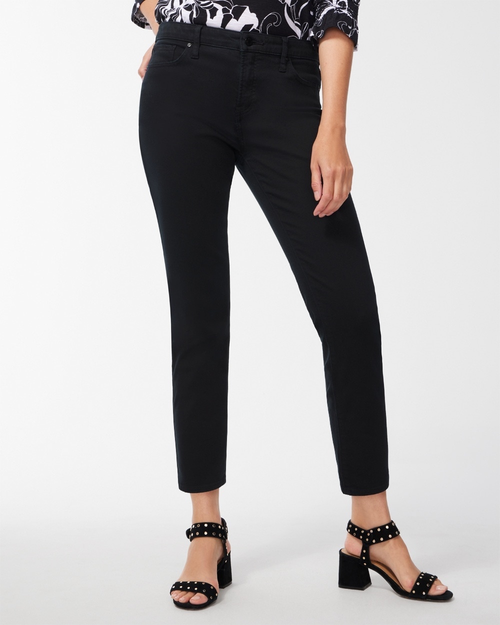 Chico's Dresses & Skirts | So Slimming Petite Girlfriend Ankle Jeans Black