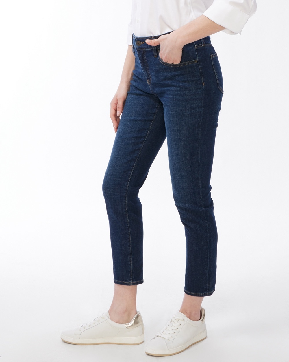 Chico's Jeans & Denim | So Slimming Girlfriend Ankle Jeans Rainier Indigo