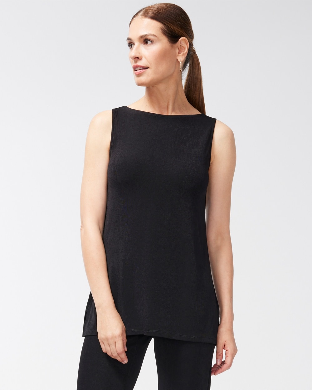 Chico's Tops | Travelers Classic Side Slit Tank Travelers Black