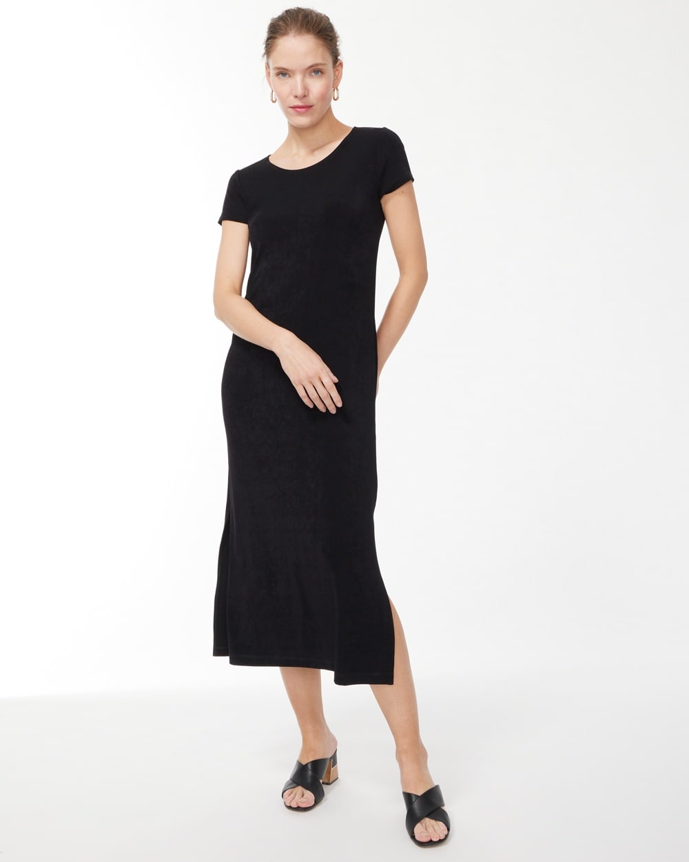 Chico's Dresses & Skirts | Travelers Classic Short Sleeve Maxi Dress Travelers Black