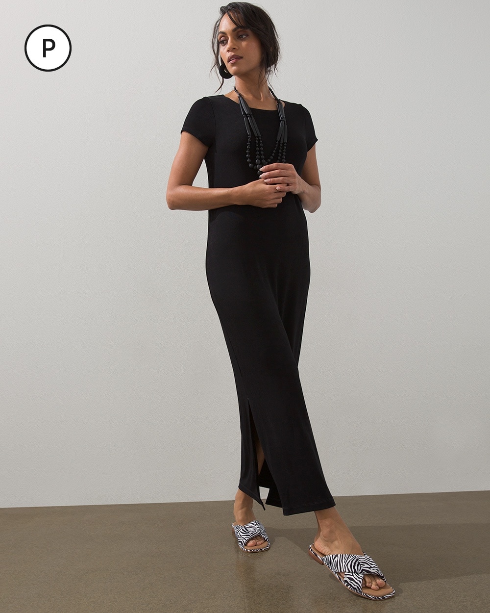 Chico's Online Exclusives | Travelers Classic Petite Maxi Dress Travelers Black