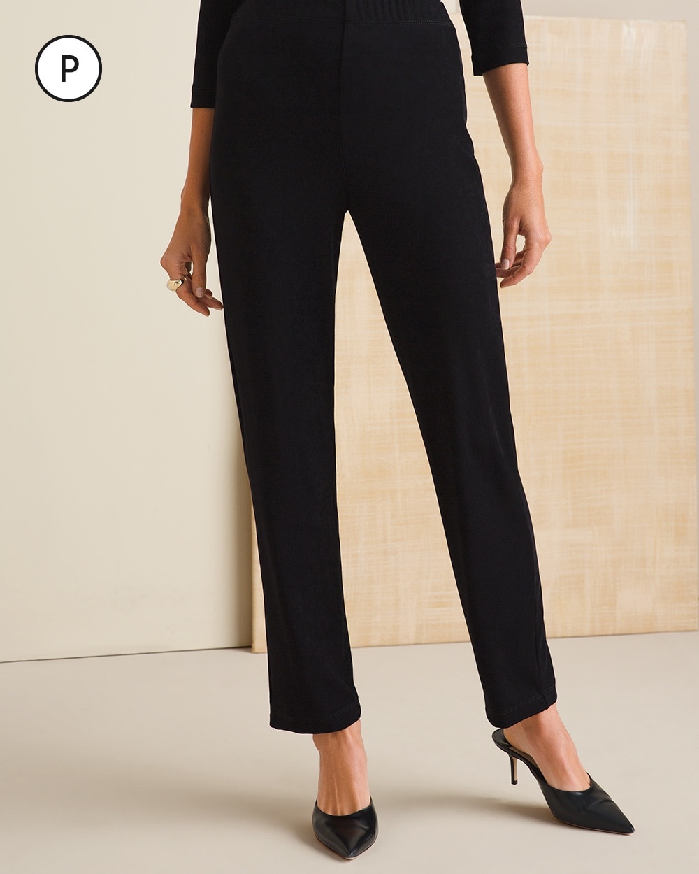 Chico's Best Sellers | Travelers Petite Essential Slim Pants Black