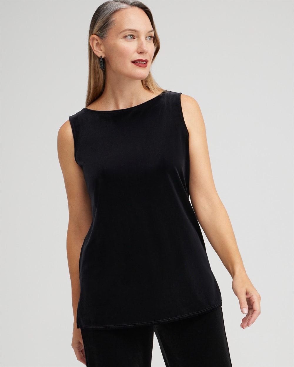 Chico's | Travelers Collection Velvet Tank Travelers Black