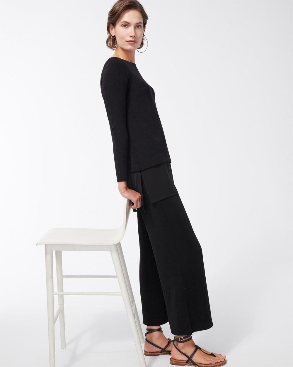 Chico's | Travelers Chiffon Hem Tunic Black