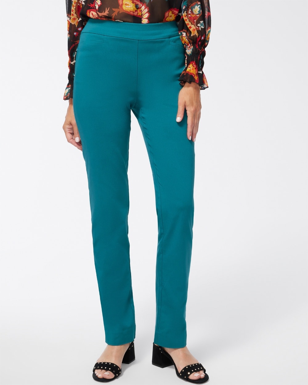 Chico's Necklaces | Petite Brigitte Slim Pants Peacock Teal