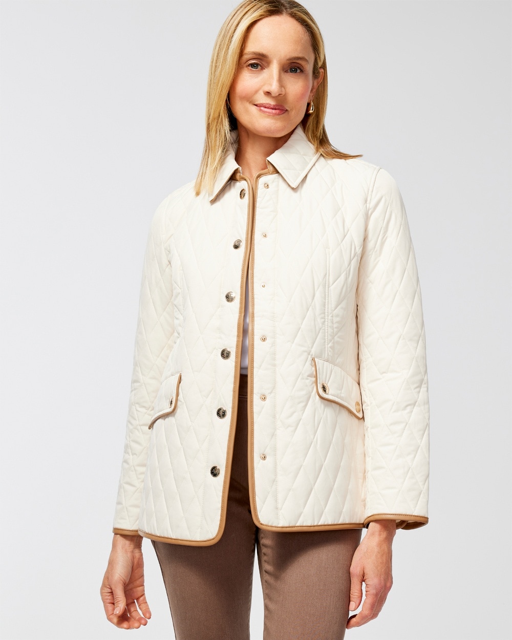 Chico's Best Sellers | Quilted Mid-Length Jacket English Cream