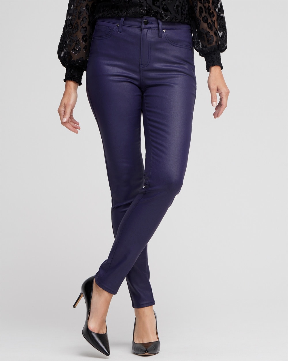 Chico's Jeans & Denim | Coated Slim Jeans Cosmic Violet