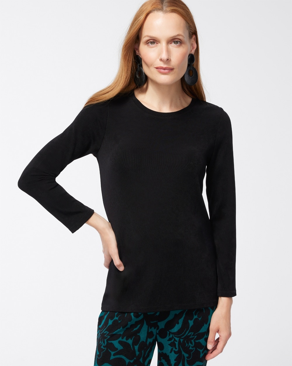 Chico's Tops | Travelers Bracelet Sleeve Layering Top Travelers Black