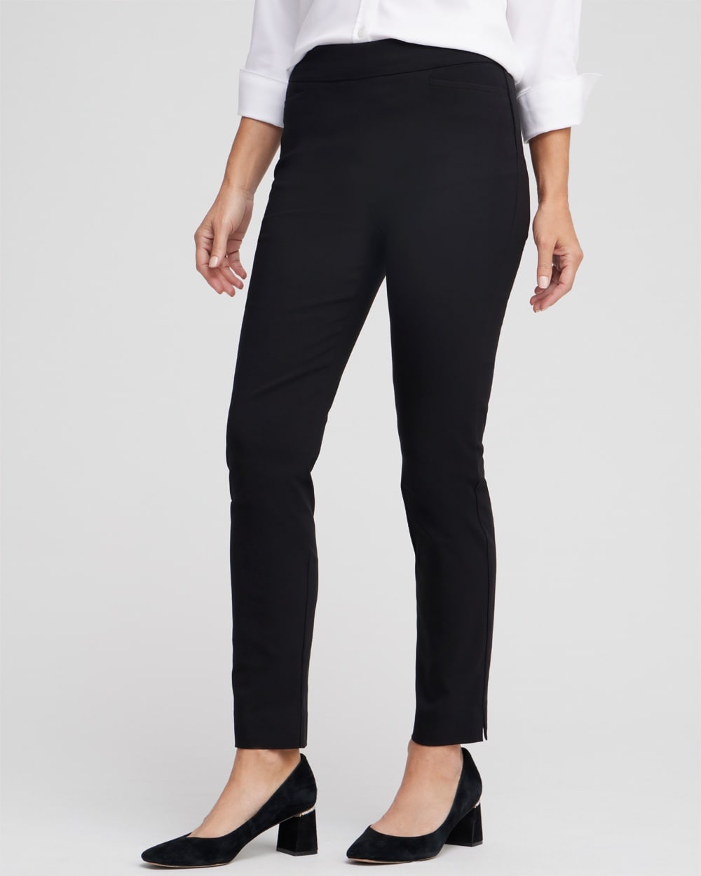 Chico's Pants | Brigitte Basic Slit Ankle Pants Black