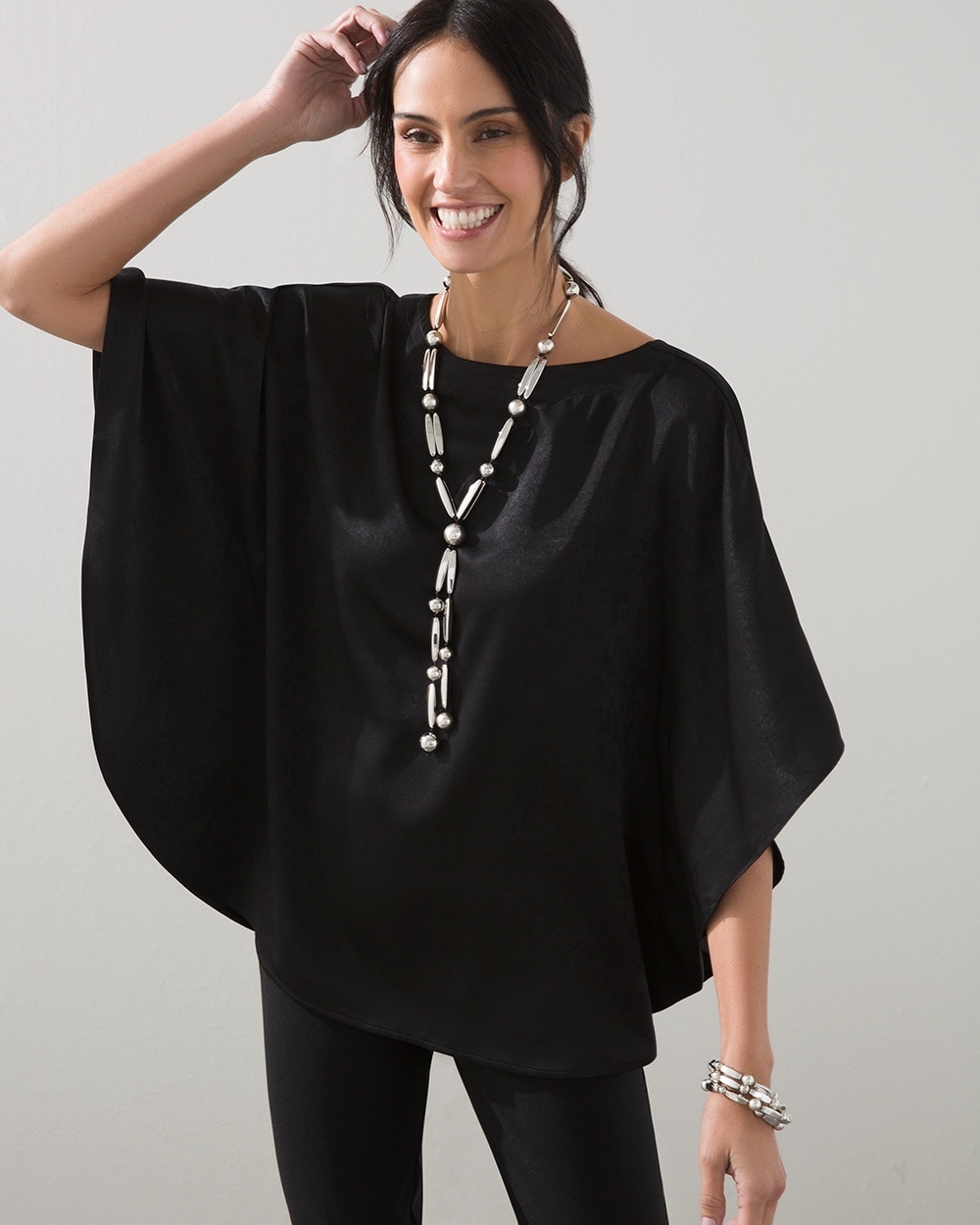 Chico's Scarves | Poncho Black