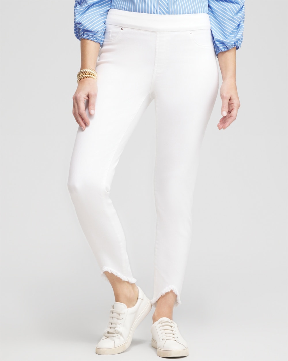 Chico's Jeans & Denim | No Stain Fray Hem Ankle Jeggings Alabaster