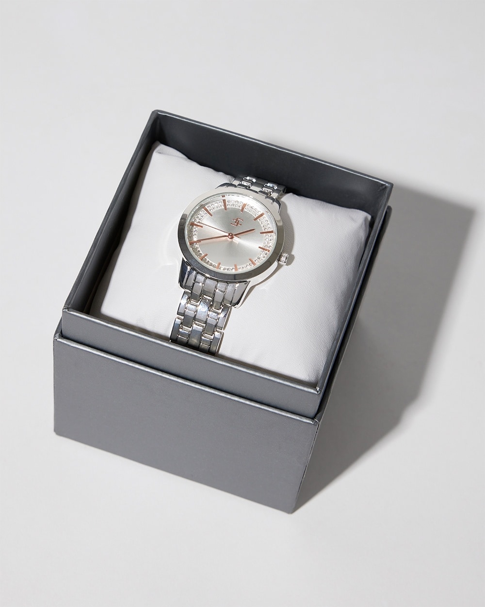 Chico's | tone Metal Watch with Glitz Face Silver