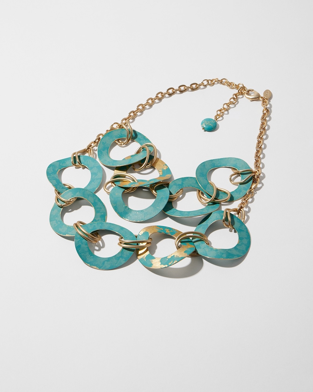 Chico's | Turquoise and Gold Tone Short Necklace Cool Turquoise