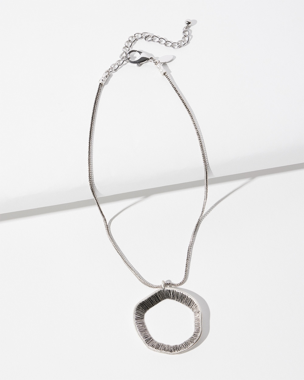 Chico's | Tone Pendant Necklace Silver