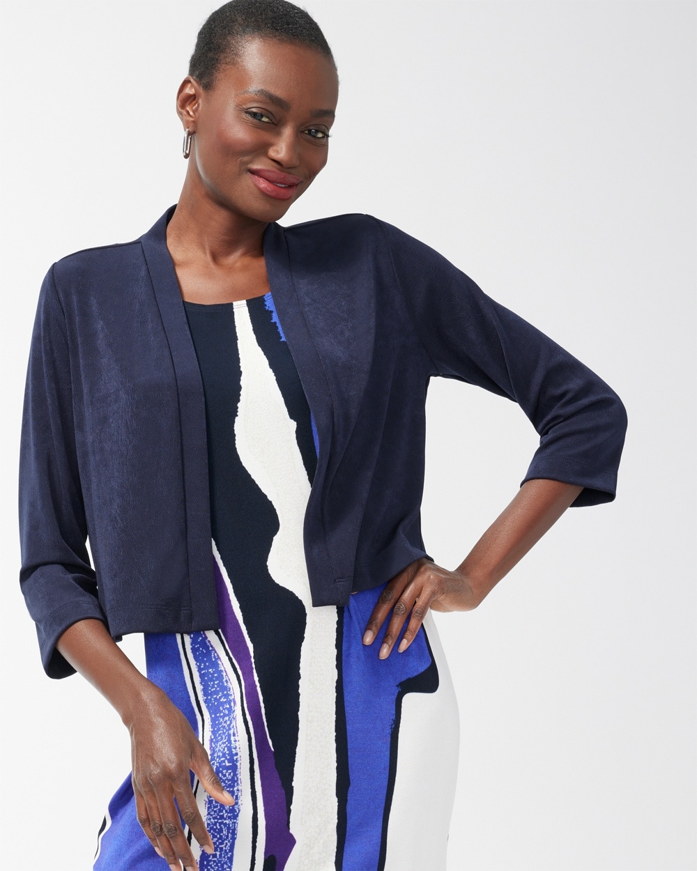 Chico's | Travelers Cropped Cardigan Travelers India Ink