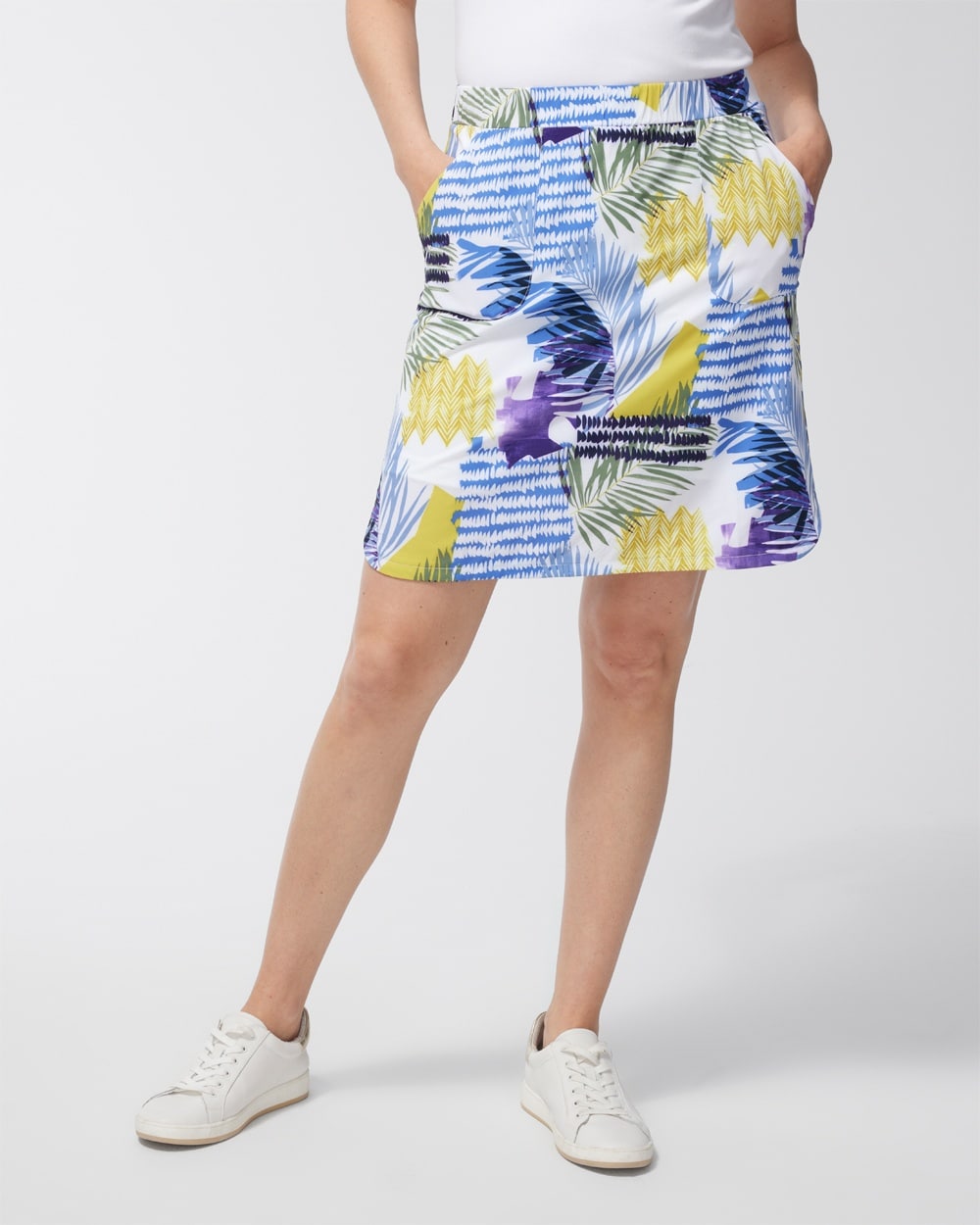 Chico's Dresses & Skirts | Zenergy UPF Neema Coastal Print Skort Amparo Blue