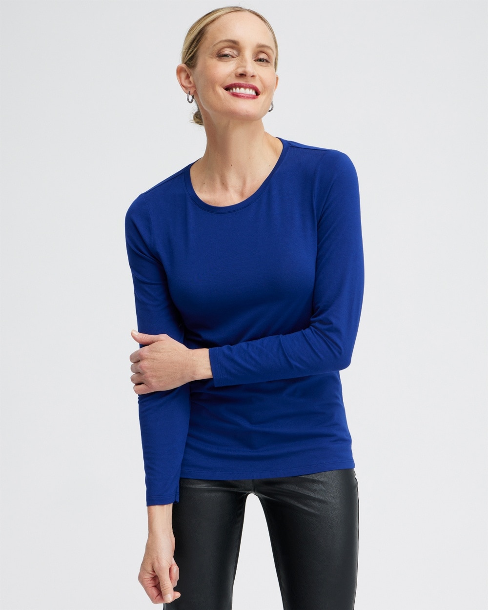 Chico's Tops | Touch of Cool Layering Tee Cobalt Night