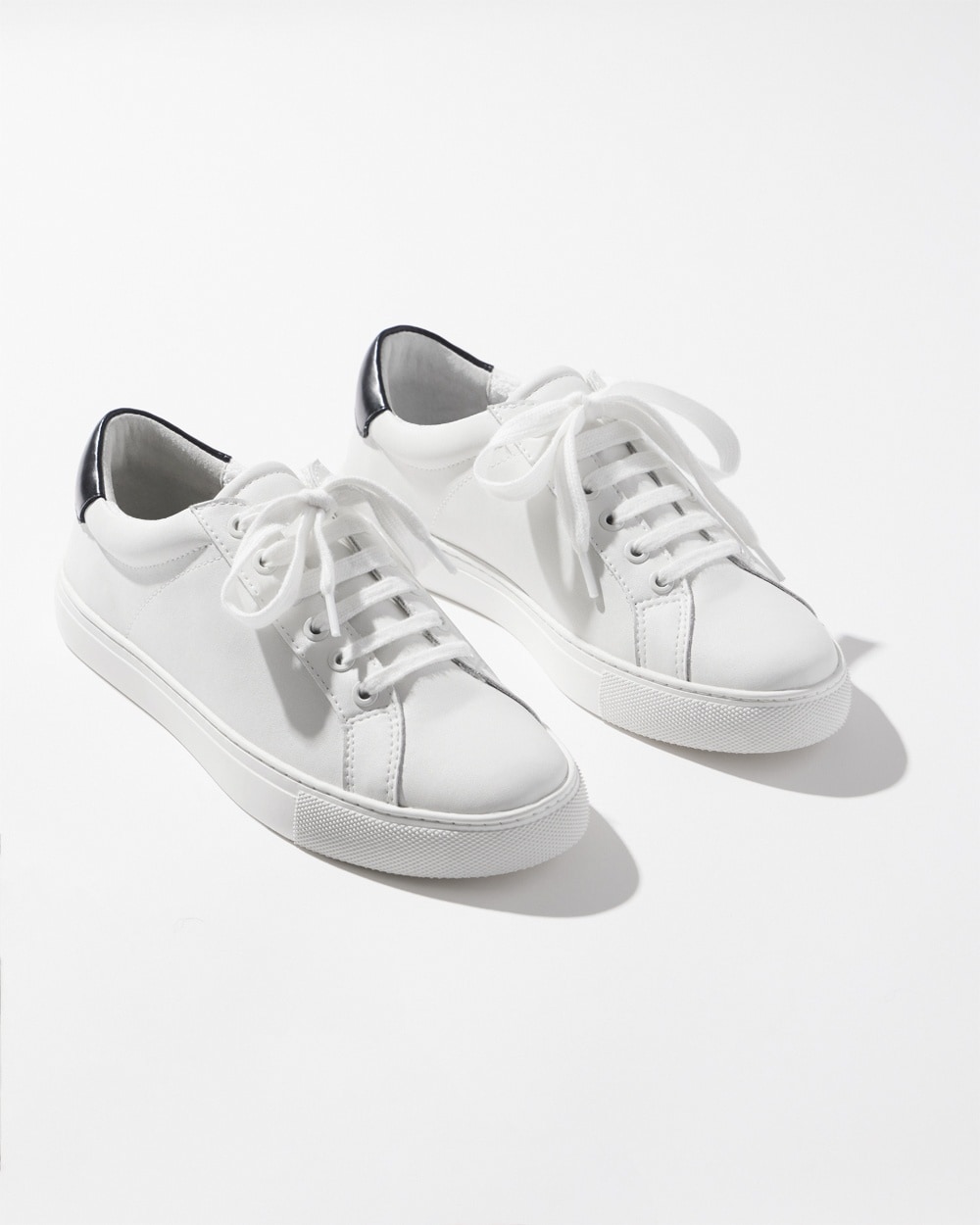 Chico's Ponchos & Ruanas | White Leather Sneakers White/Black