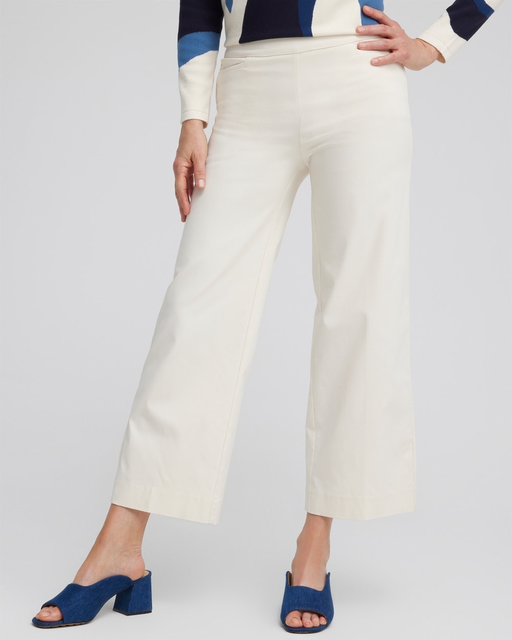 Chico's Jackets | Petite Brigitte Wide Leg Crops English Cream