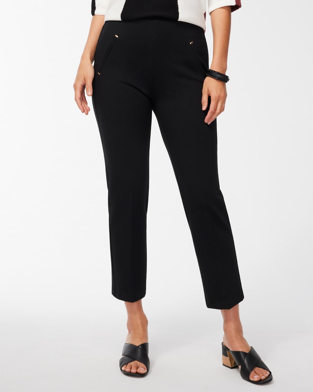 Chico's Pants | Juliet Ponte Straight Crops Black