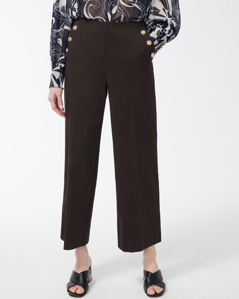 Chico's Pants | Juliet Button Crops Cocoa Bean