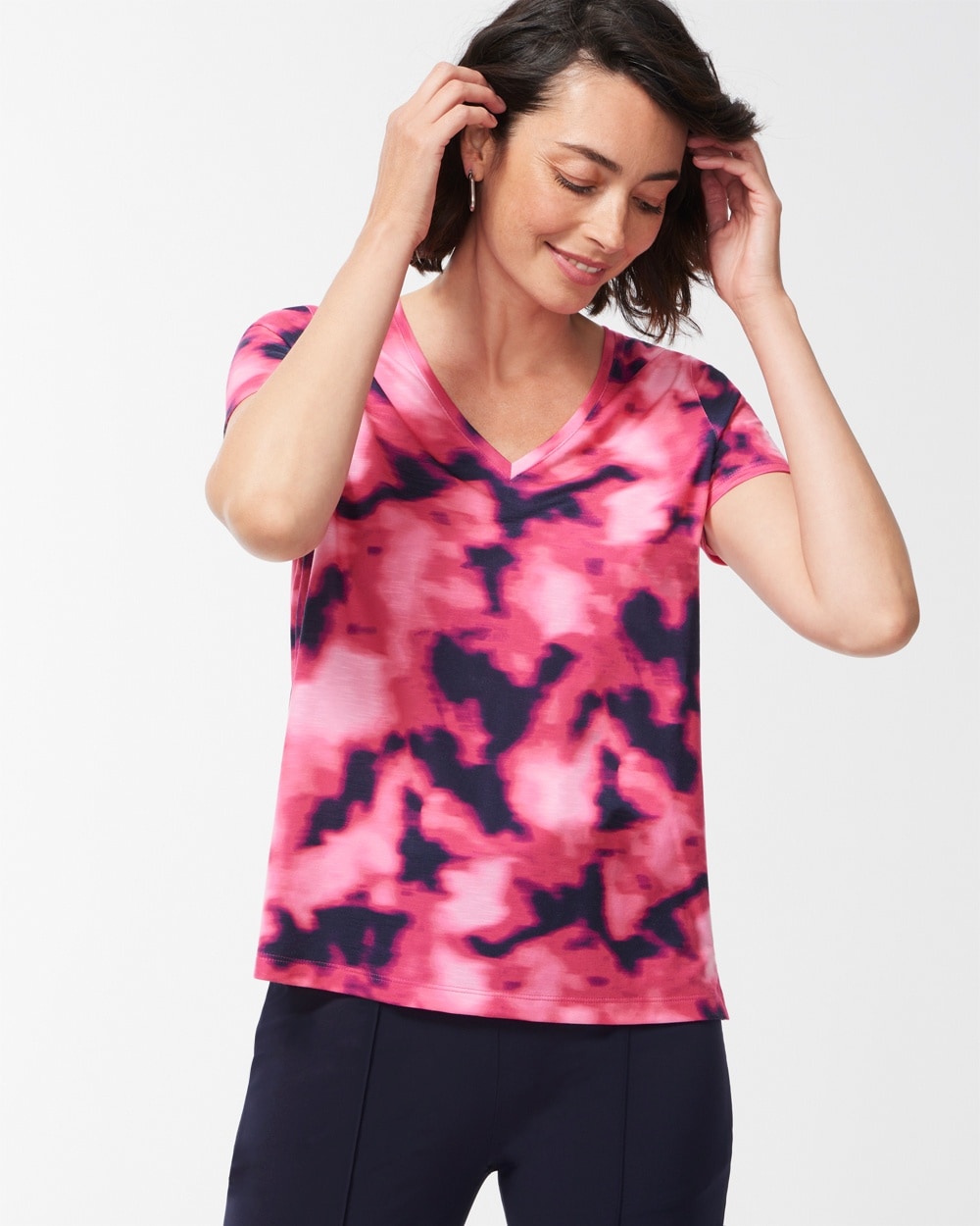 Chico's Activewear | Zenergy Tie-dye Print Tee Ultra Pink