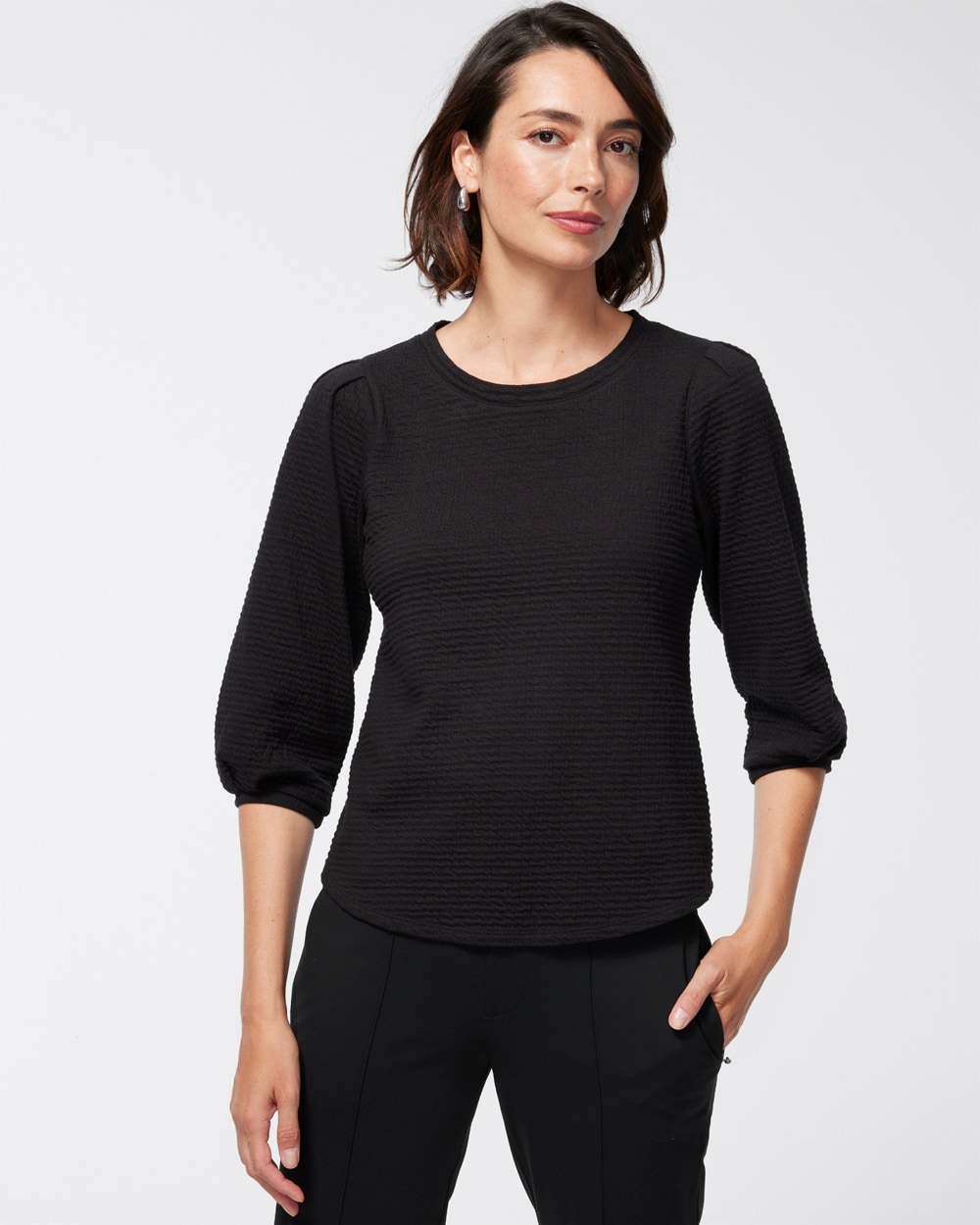 Chico's Activewear | Zenergy Jacquard Top Black