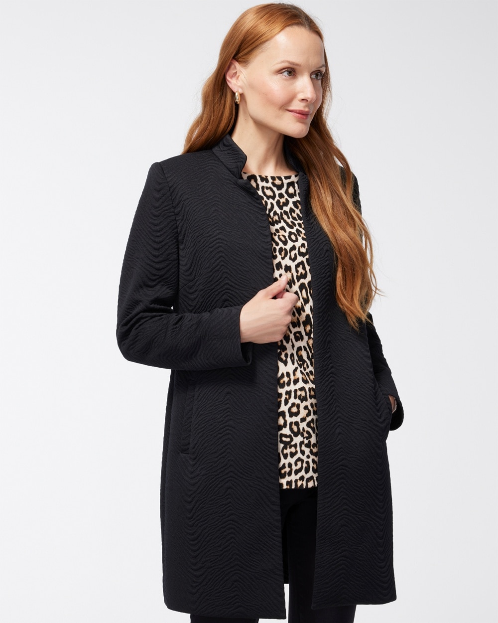 Chico's Jackets & Coats | Jacquard Knit Topper