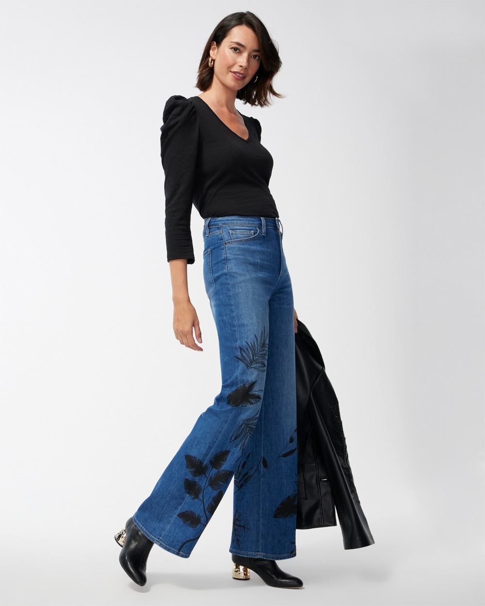 Chico's Jeans & Denim | High Rise Wide Leg Jeans Wildflower Indigo