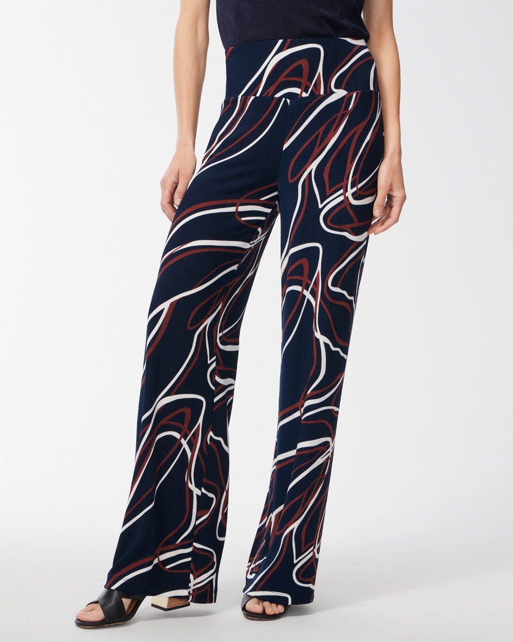 Chico's Dresses & Skirts | Travelers Navy Wide Yoke Pants Travelers India Ink