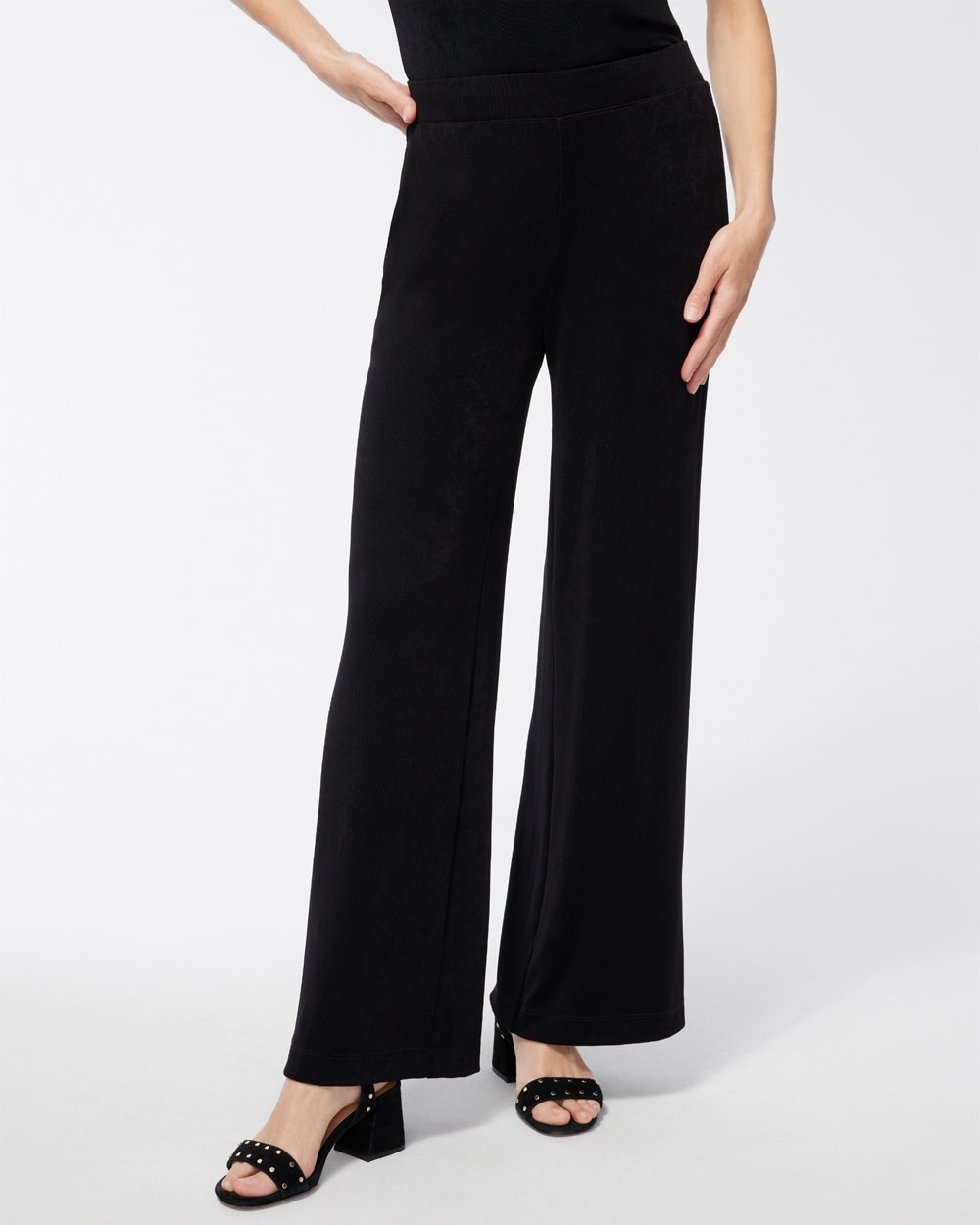 Chico's Jackets | Petite Travelers Wide Leg Pocket Pants Travelers Black