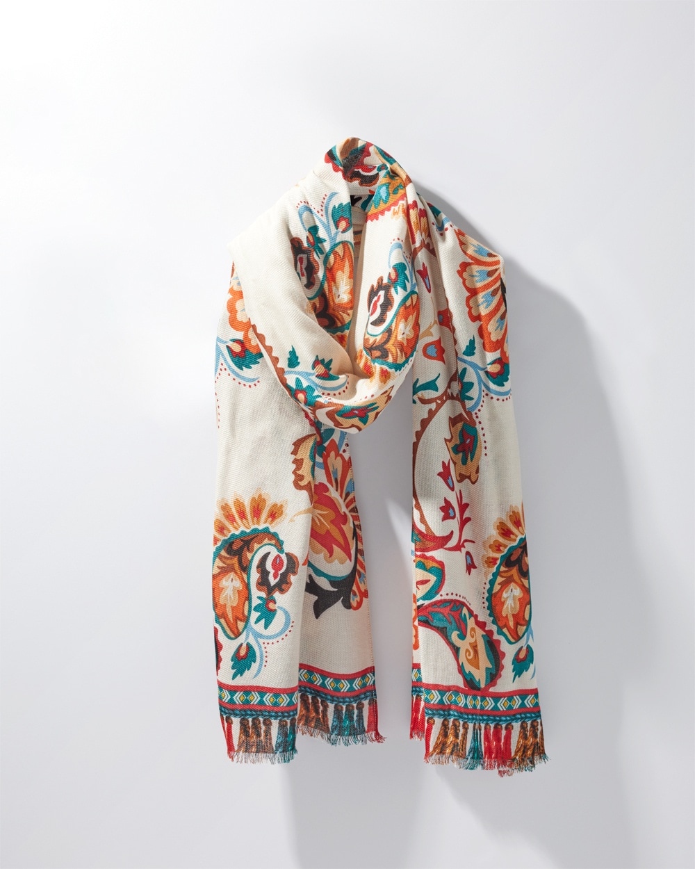 Chico's Bags | Paisley Oblong Scarf Vanilla Cream