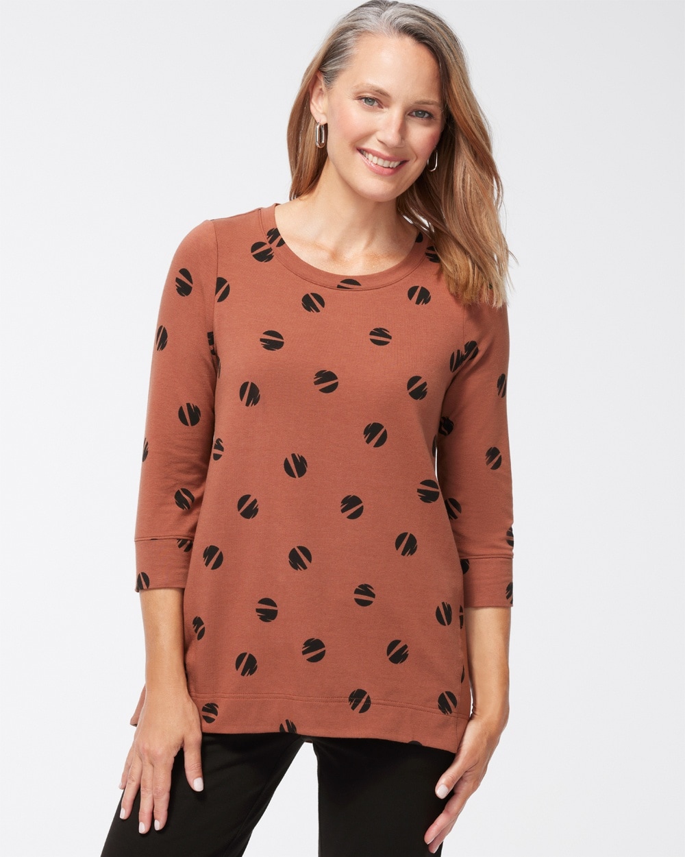 Chico's Activewear | Zenergy French Terry Print Tunic Sable Brown