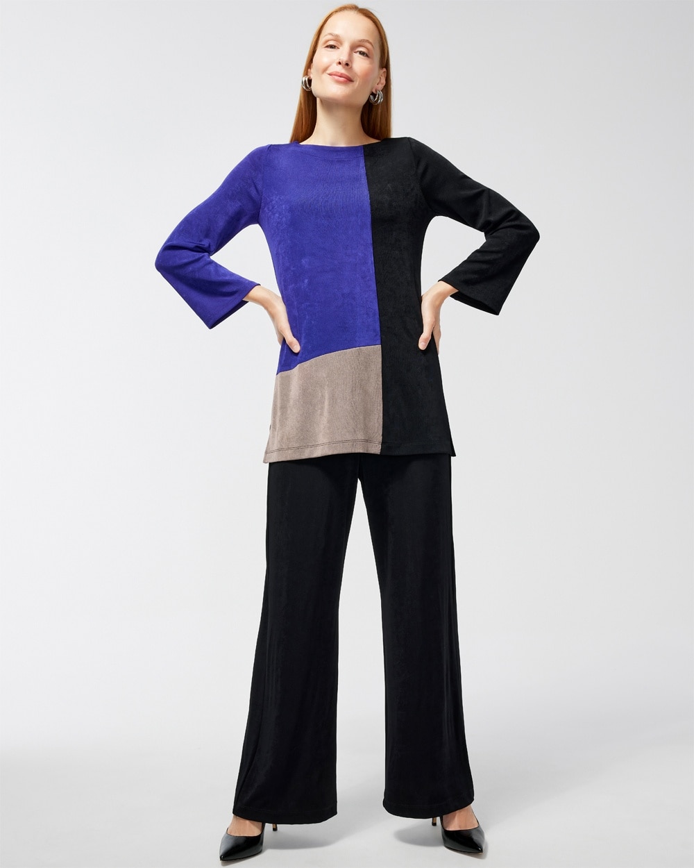 Chico's | Travelers Colorblock Tunic Florentia Plum