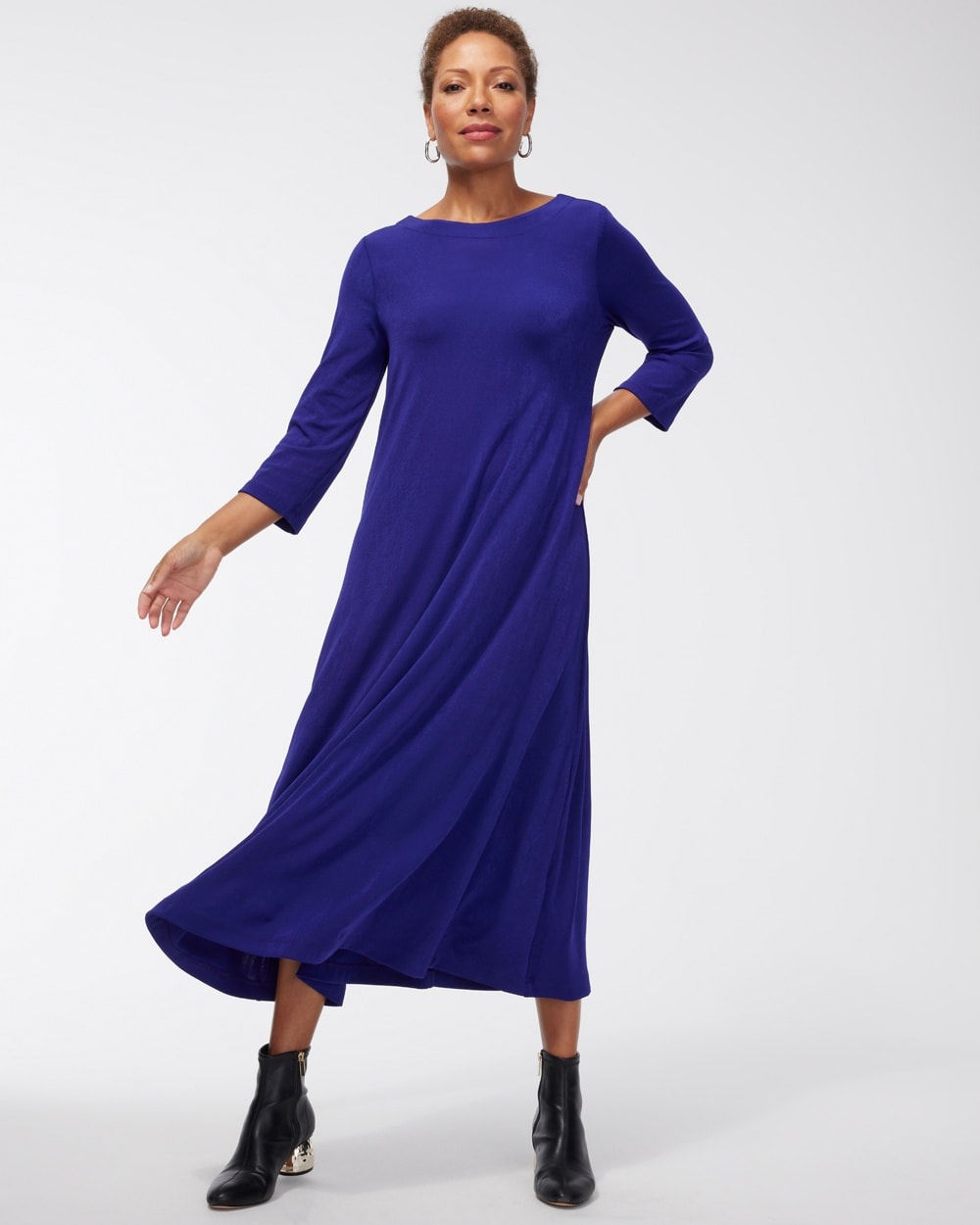 Chico's Dresses & Skirts | Travelers V-back Maxi Dress Florentia Plum