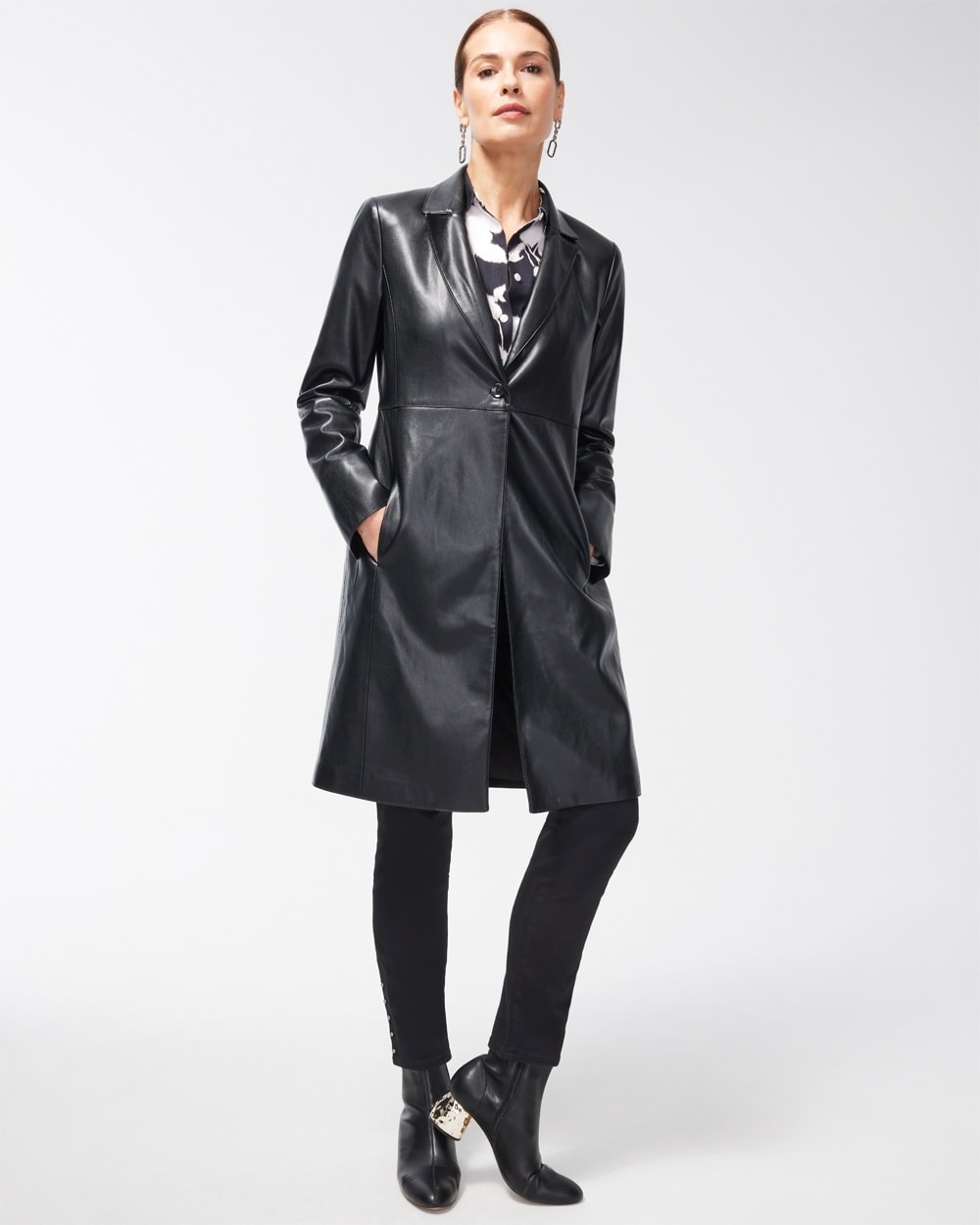 Chico's Jackets & Coats | Faux Leather Topper