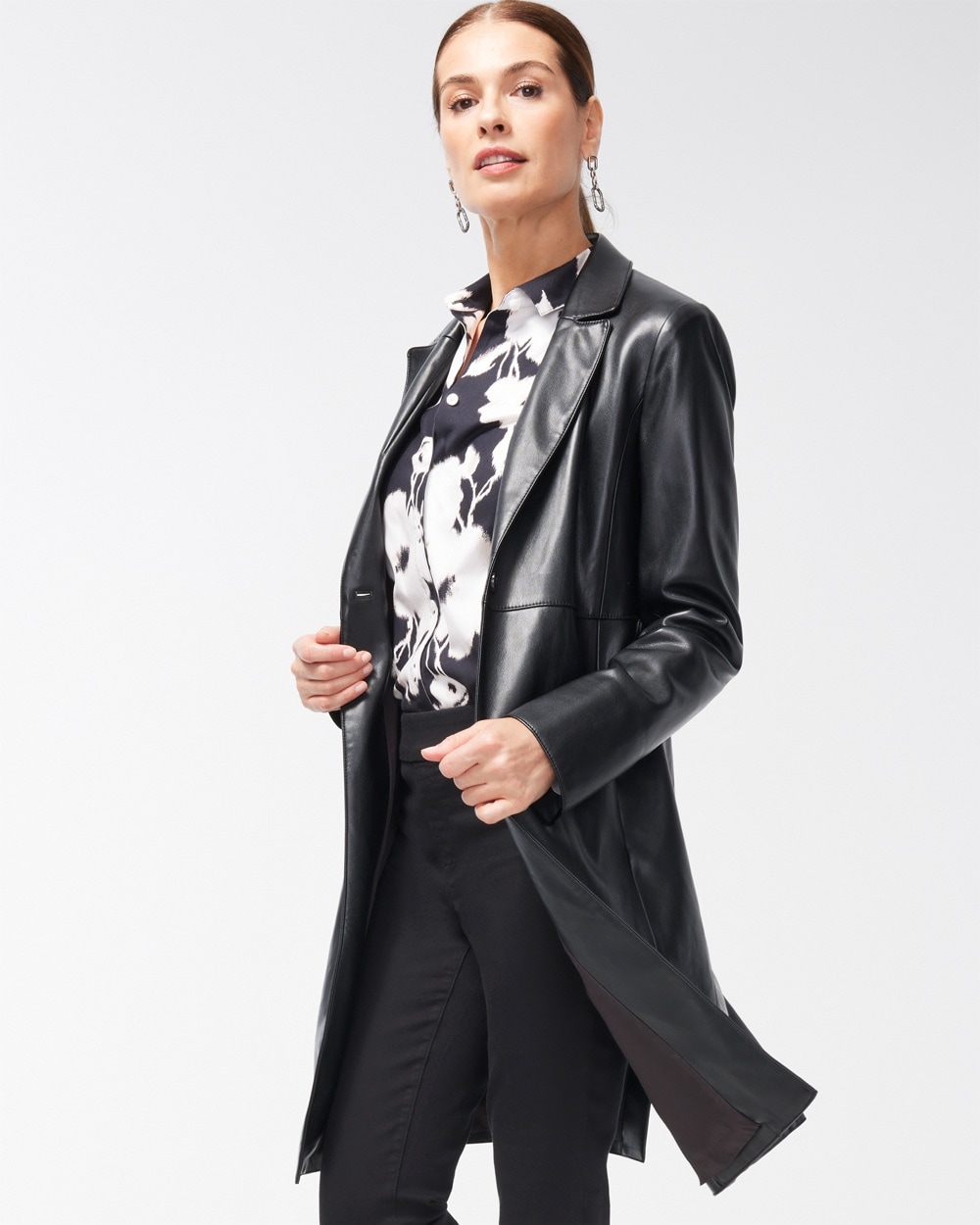 Chico's Jackets & Coats | Faux Leather Topper