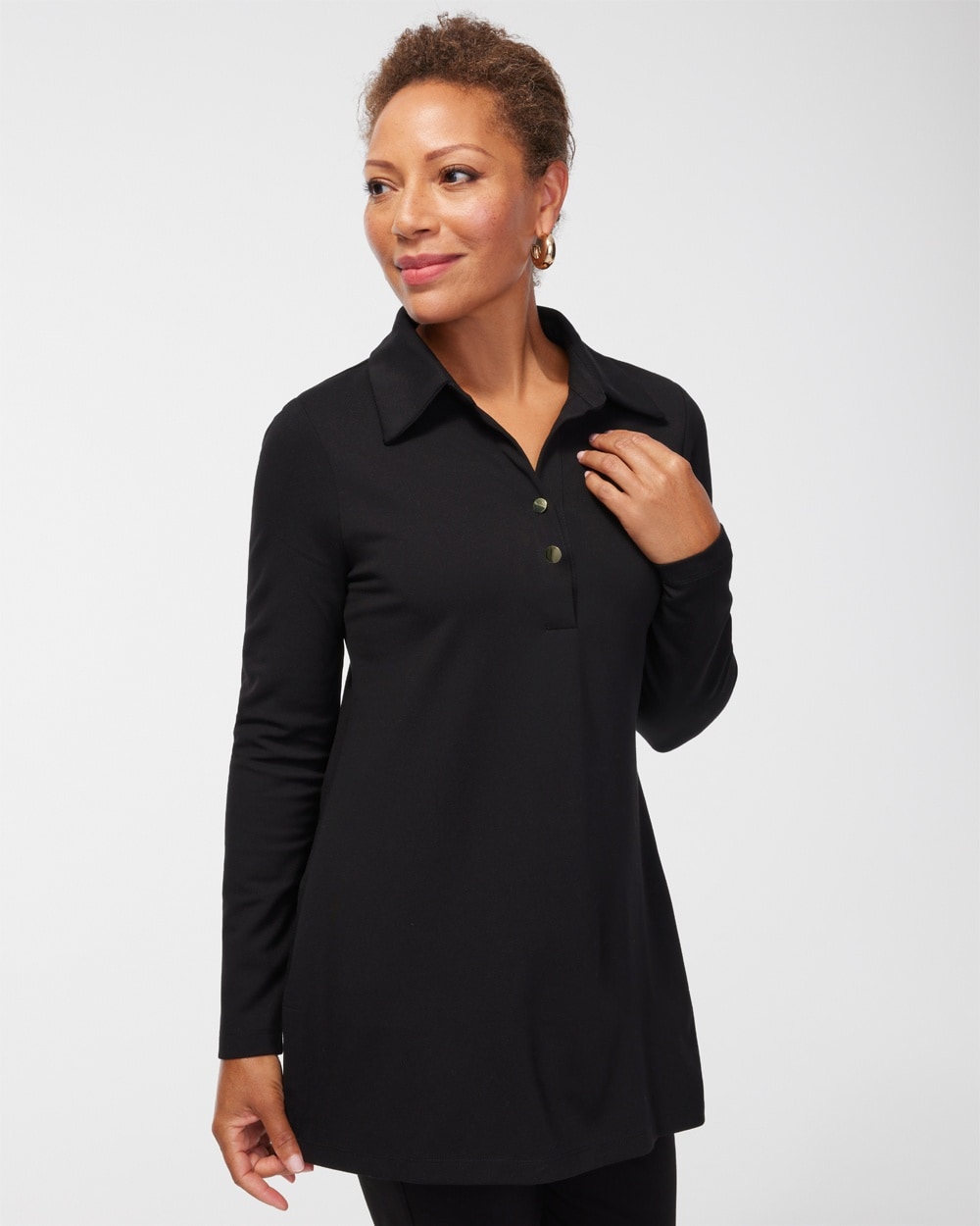 Chico's Best Sellers | Ponte Collared Tunic Black