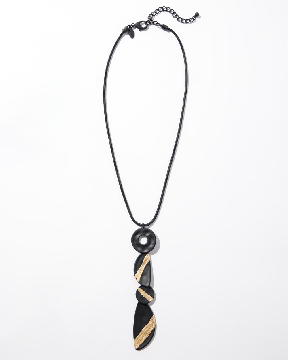 Chico's | Black & Gold Foil Pendant Necklace Black/Gold