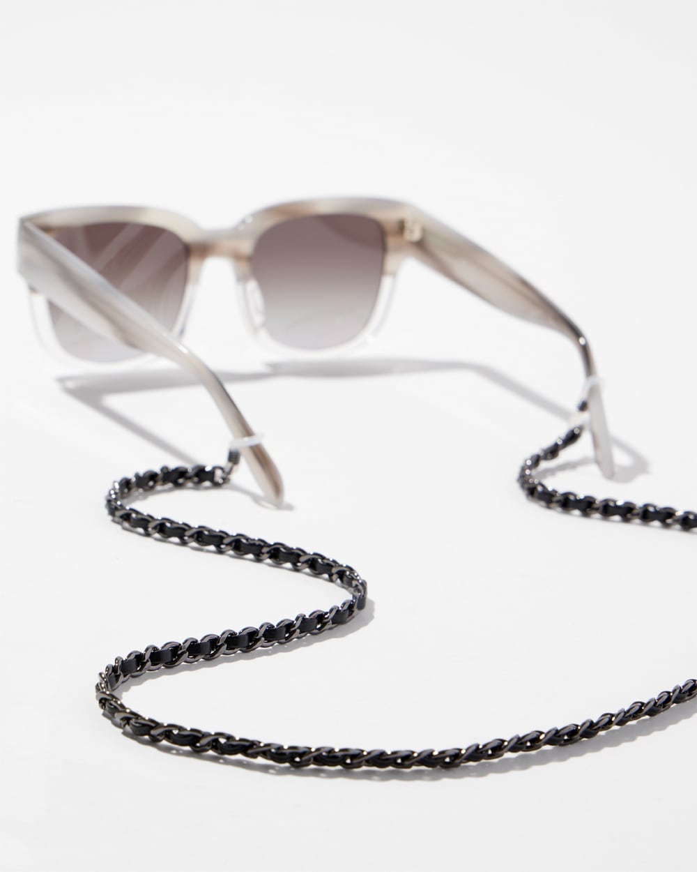 Chico's Hats | Faux Leather & Eyeglass Chain Hematite