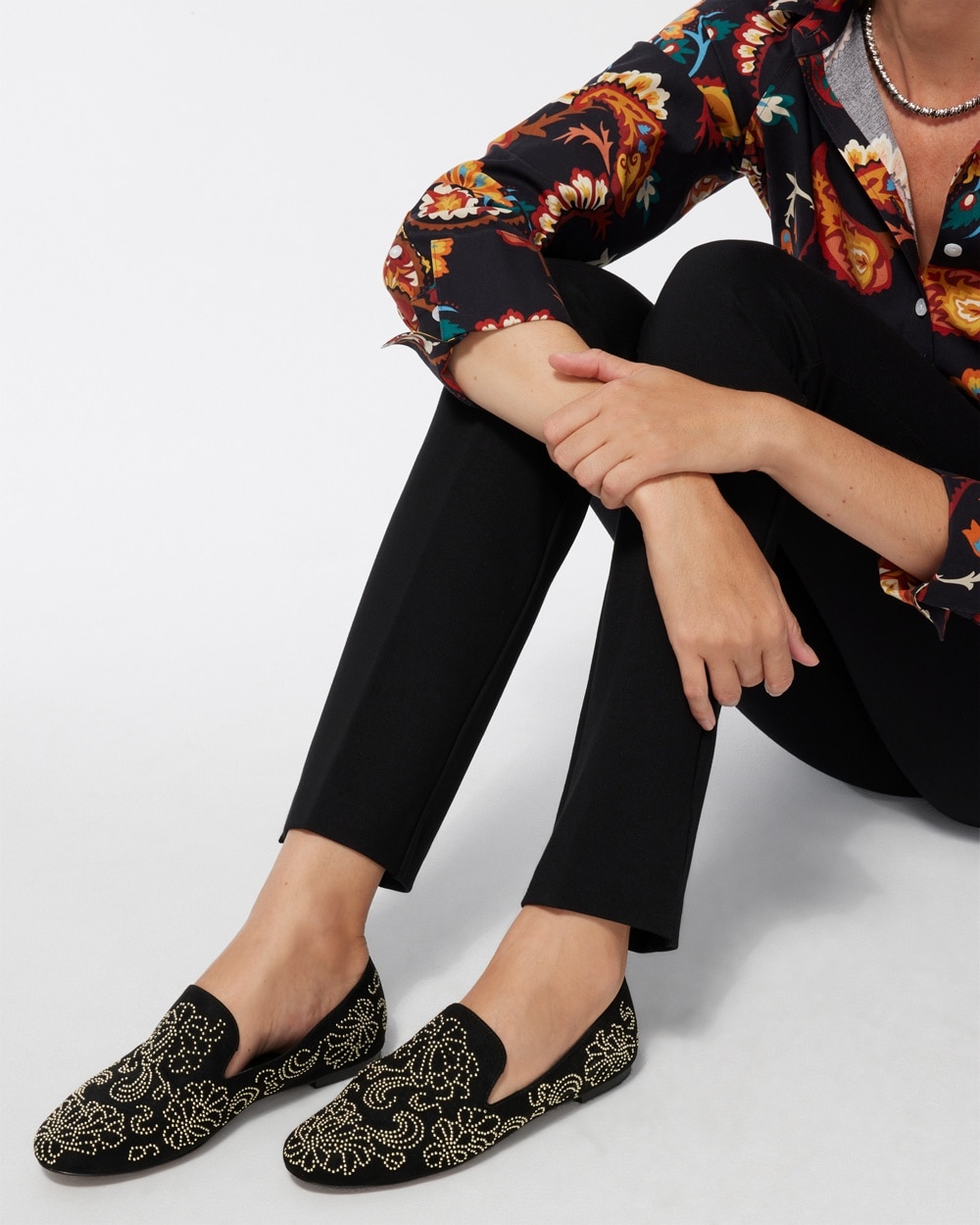 Chico's Ponchos & Ruanas | Embellished Loafers Black