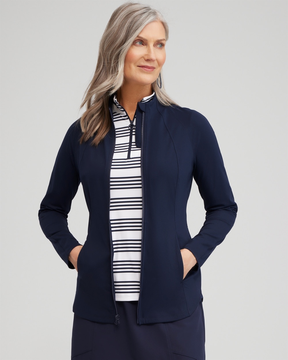 Chico's Jackets & Coats | Zenergy® Seamed Jacket Classic Navy