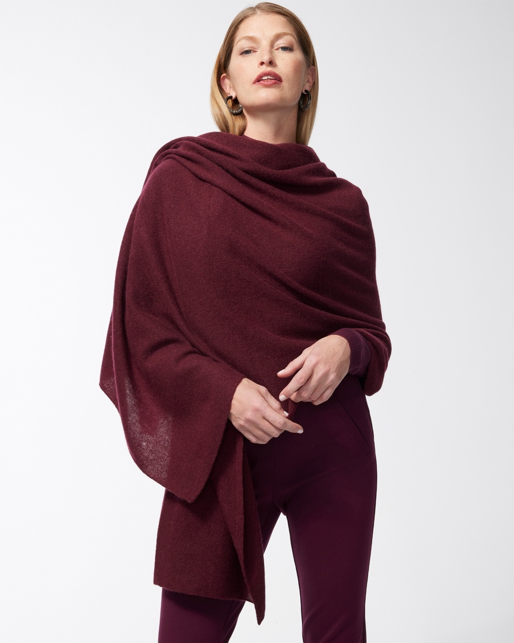 Chico's Scarves | Red Cashmere Wrap Merlot