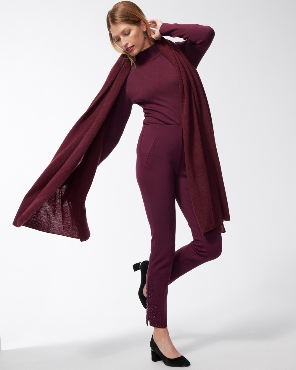 Chico's Scarves | Red Cashmere Wrap Merlot