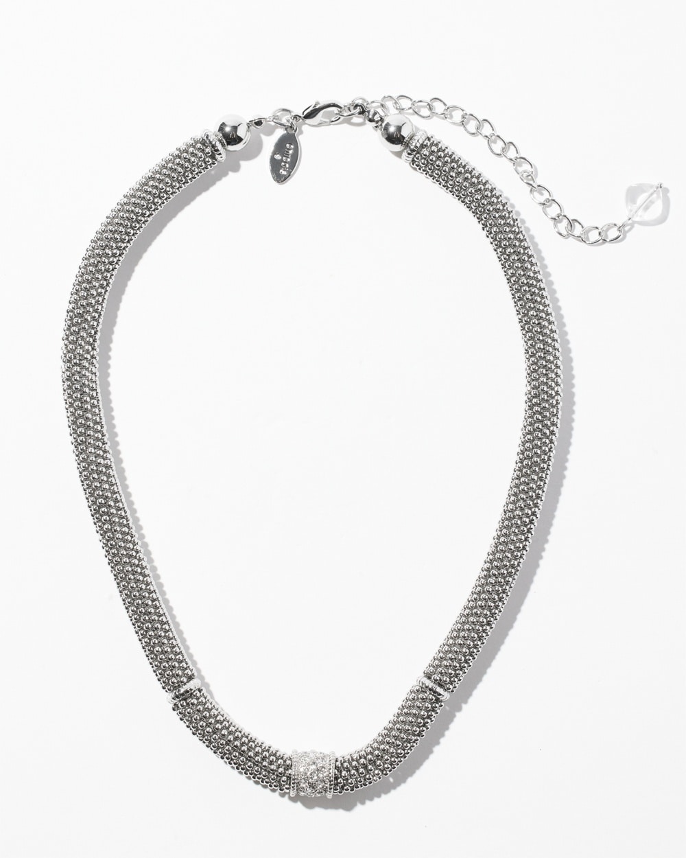 Chico's | Beaded Collar Necklace Silver