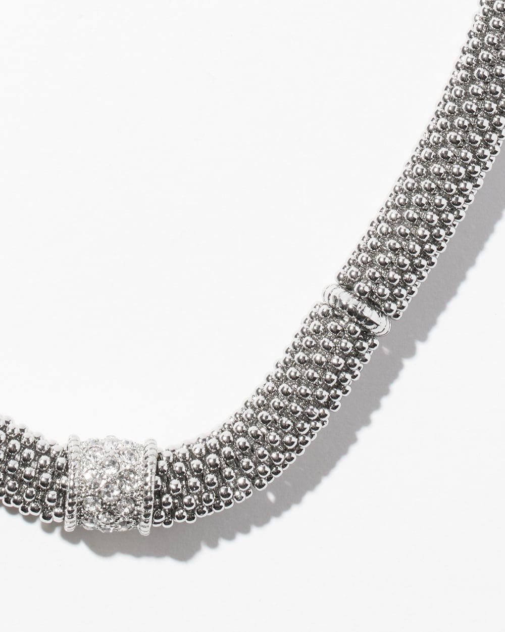 Chico's | Beaded Collar Necklace Silver