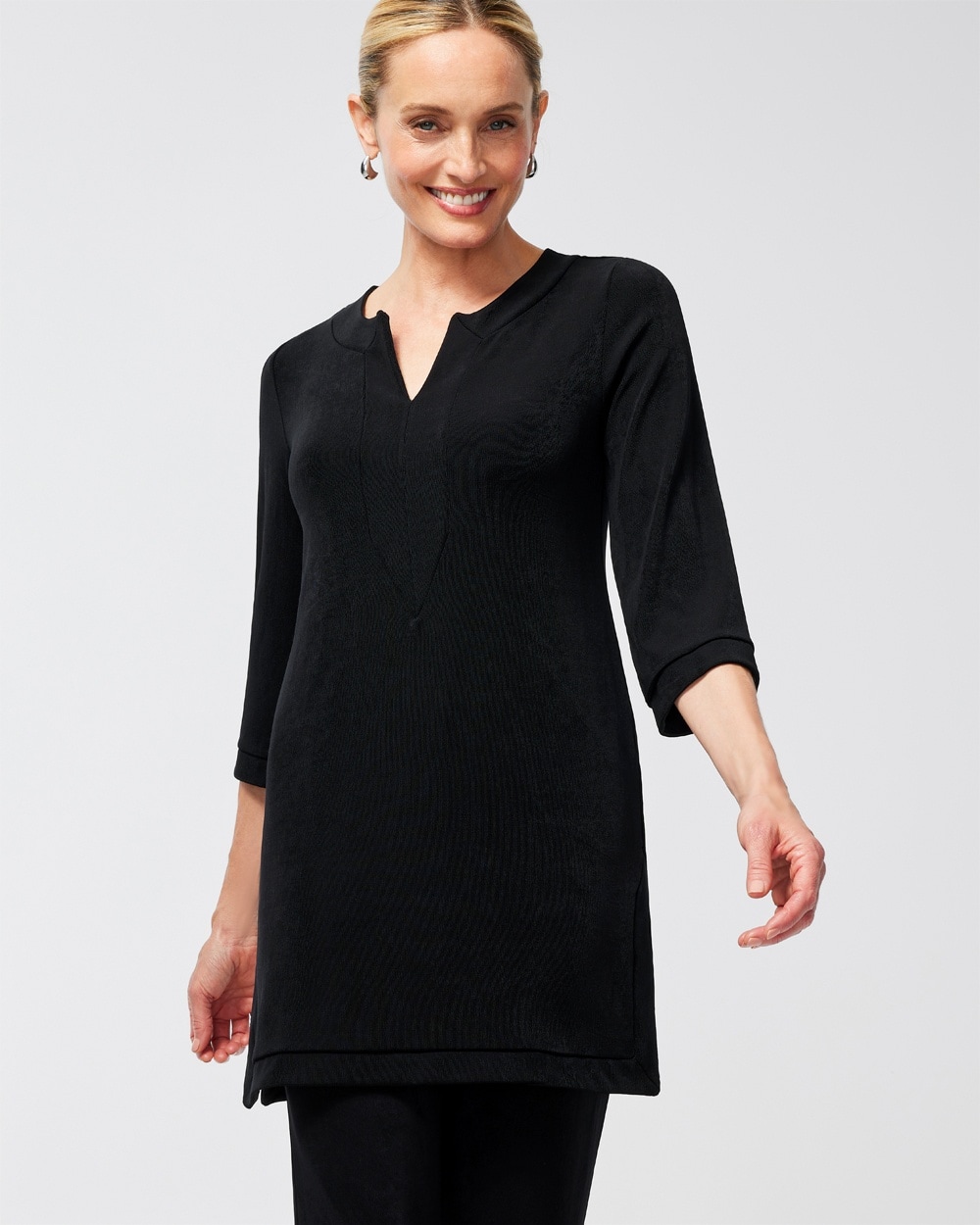 Chico's | Travelers 3/4 Sleeve Kurta Top Travelers Black