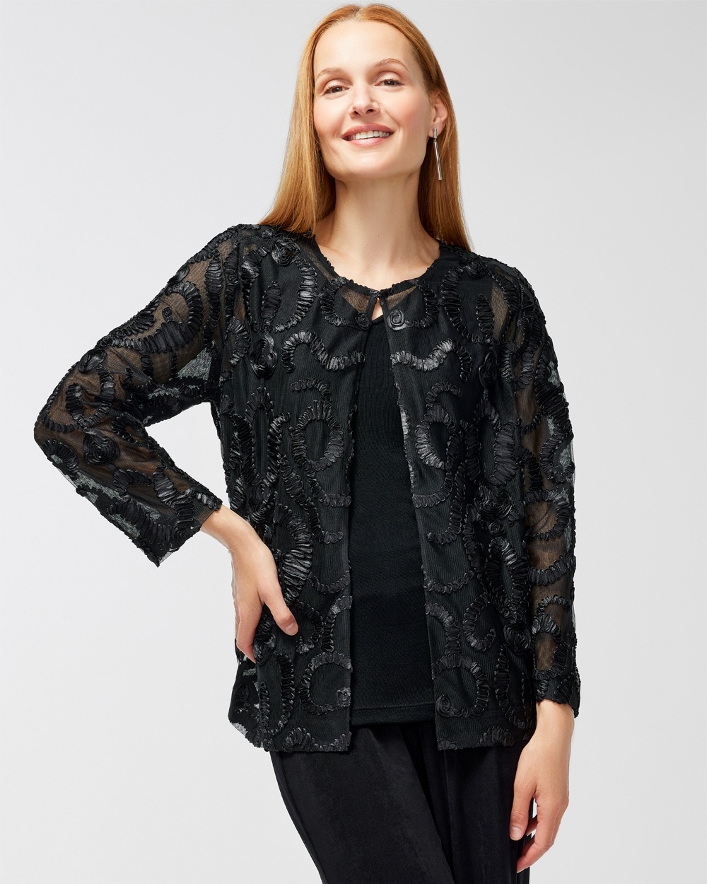 Chico's Jackets & Coats | Travelers Collection Soutache Jacket Travelers Black