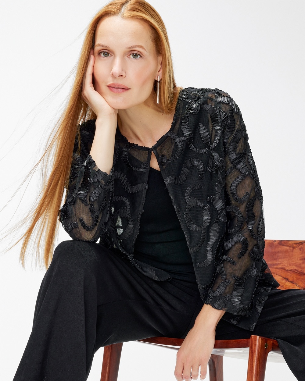 Chico's Jackets & Coats | Travelers Collection Soutache Jacket Travelers Black